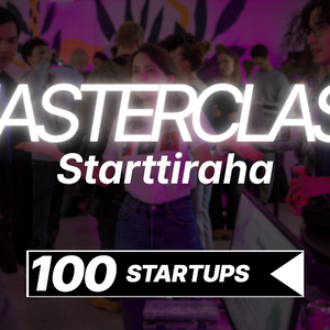 Promotional image for the second masterclass from the 100STARTUPS event