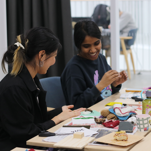 Attendees enjoying the student-led Crafting Responsible consumption workshop, supported by the Sustainability Action Booster, in 2024