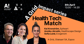 Promotional image for the next A Grid Impact Series event focused on Health Tech Match