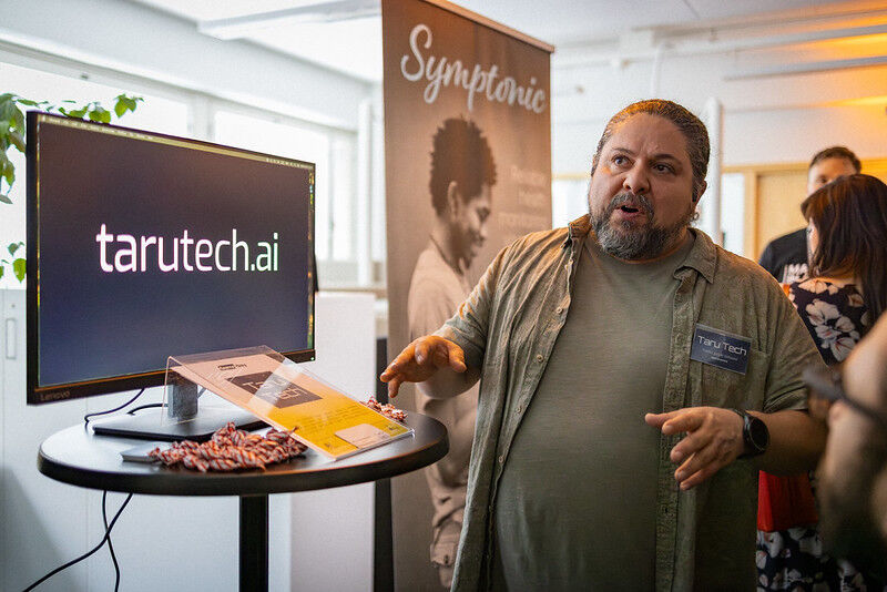 Alfonso Ortiz Palma Junco, from the Taru tech team, at Demo Day 2026